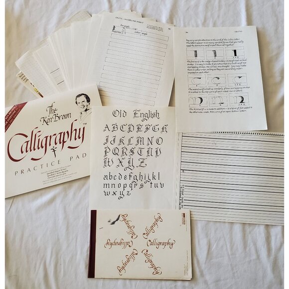 Ken Brown Calligraphy Practice Pad 8.5x11" With Additional Styles On More Sheets - Picture 2 of 7